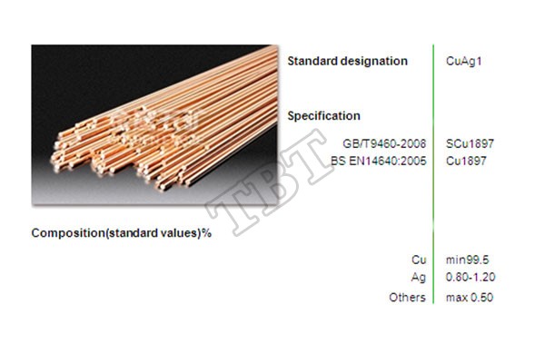 Que hàn Tig Silver Copper : CuAg1