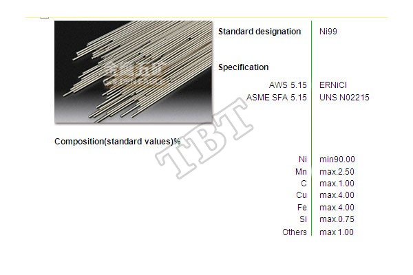 Que hàn Tig Nickel Alloy 99